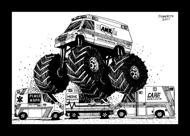 Editorial Cartoon: Ambulance bid